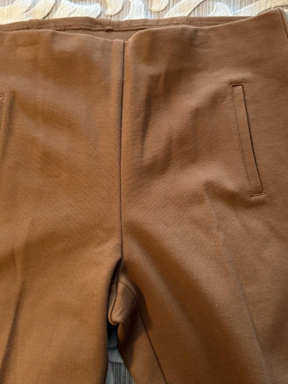 Chico's So Slimming Juliet Slim Trim Detail Pants, Brown, Size 1R (8R) Pockets - Picture 2 of 8